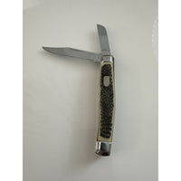 VINTAGE *NEW* Bone/Silver Handle Pocket 2-Blade Knife