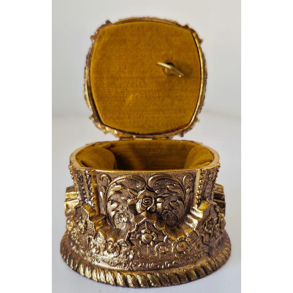 VINTAGE *NEW* 1970's Heavy Brass Musical Jewelry Box -RARE