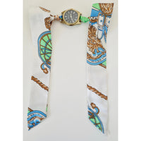 "Frozen In Time" 1960's Vintage Watch Face w/ Silk/Satin Tie Bracelet