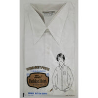 VINTAGE *NEW* 1960's Women's Mini Fashion Shirt White Cotton Blend (Pointed Collar) Size 36