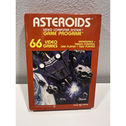 VINTAGE *NEW* 1981 Atari 2600: Asteroids CX2649 Early Print Box SEARS