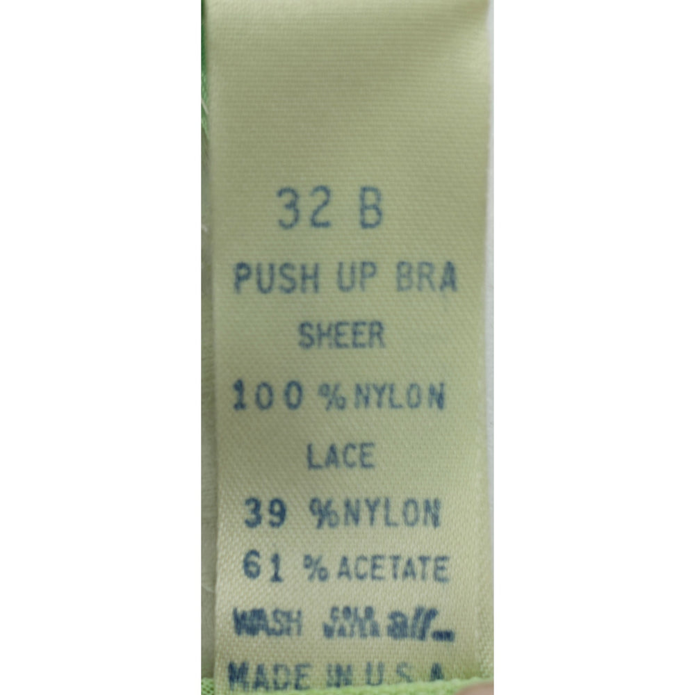 VINTAGE *NEW* 1960's Empire Foundation Women's Green Lace Push Up Bra Size 34A