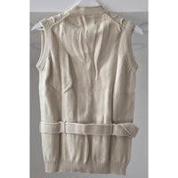 VINTAGE *NEW* 1970's Beige Women's Sweater Vest with Belt 100% Acrylic Size 40