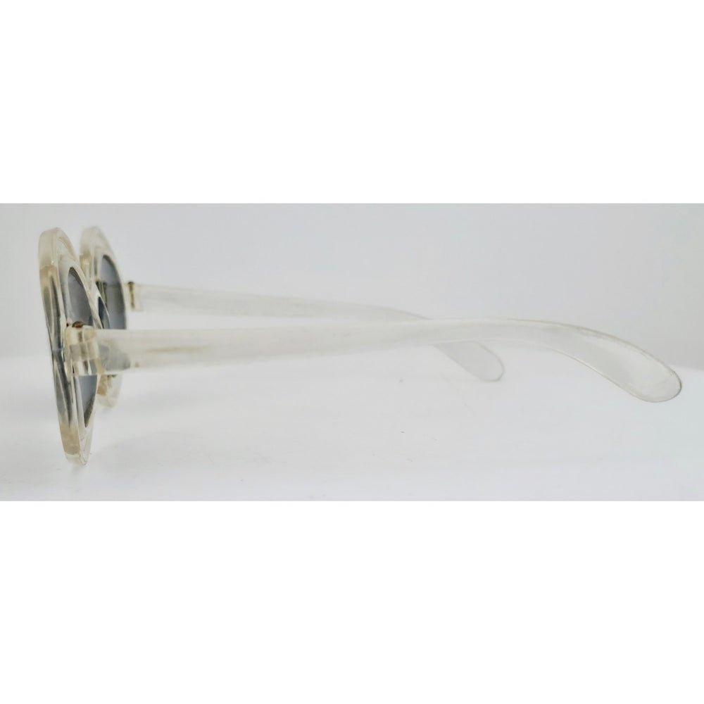 VINTAGE *NEW* 1970's Glam Unisex Clear Frame with Gray Tinted Lens Sunglasses