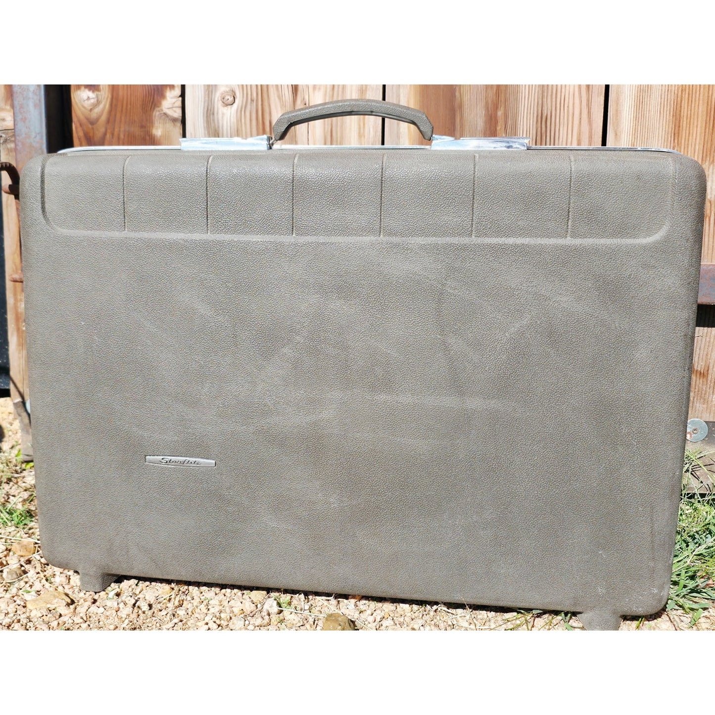 VINTAGE *NEW* 1960's Starflite Gray Hard Shell Luggage Size Large Made in USA