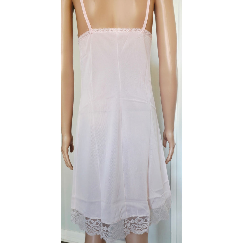 VINTAGE *NEW* 1960's Kayser Light Pink Slip w/ White Lace 100% Nylon Size 32