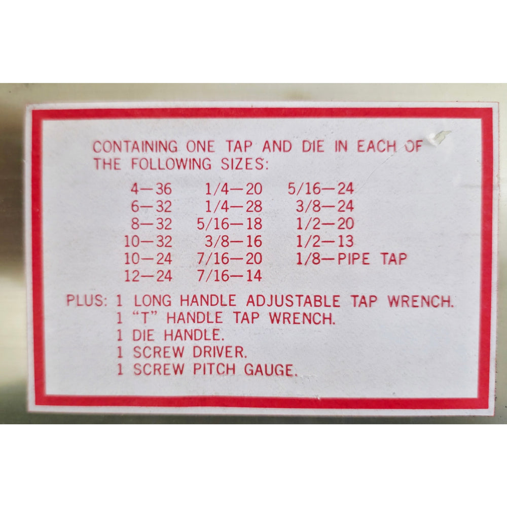 VINTAGE 40 Piece Tap and Die Tool Set NC & NF Made in Japan by True Craft