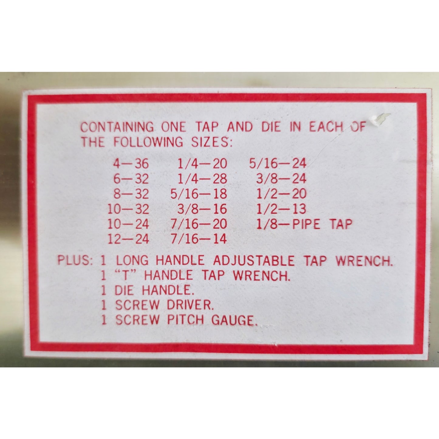 VINTAGE 40 Piece Tap and Die Tool Set NC & NF Made in Japan by True Craft