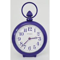 VINTAGE *NEW* 1970's Dynasty 7" Keywound Metal Alarm Clock - Purple