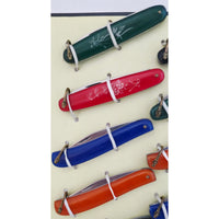 VINTAGE *NEW* 1970's High Quantity Stainless Steel Pocket Knives on Card Set of 24