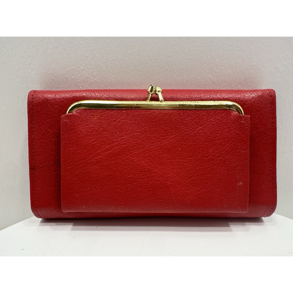 VINTAGE *NEW* 1970's Red Leather - Check, Change, Credit Card, ID Wallet