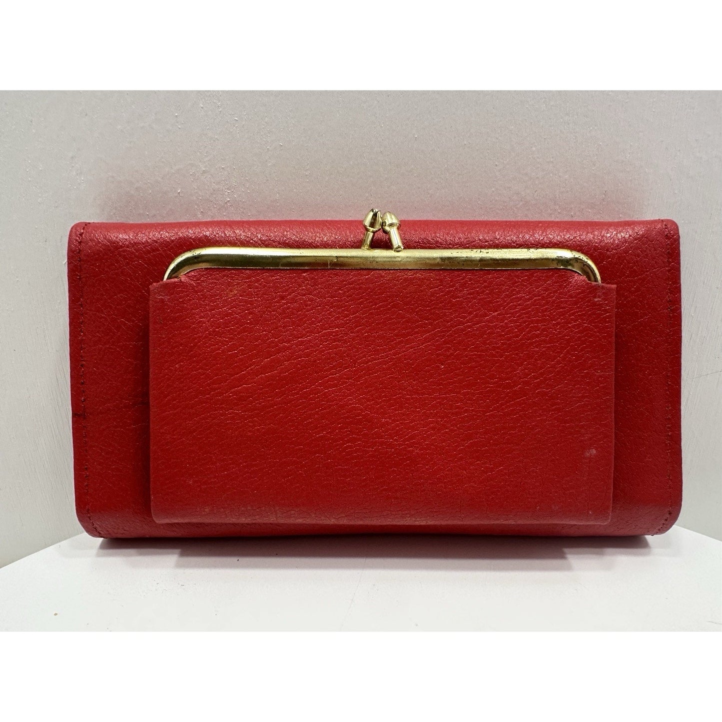 VINTAGE *NEW* 1970's Red Leather - Check, Change, Credit Card, ID Wallet