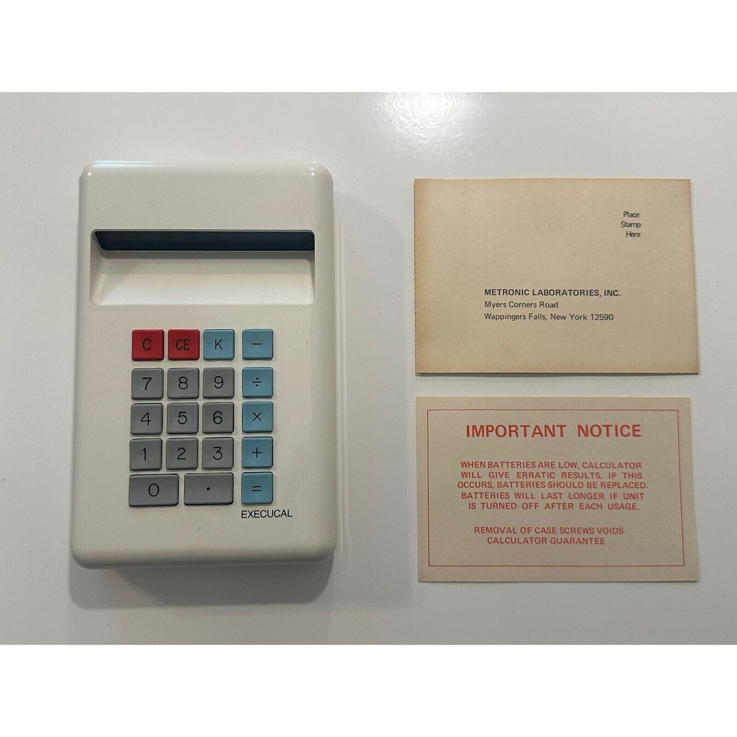 VINTAGE *NEW* Metronic Labs USA Execucal Calculator