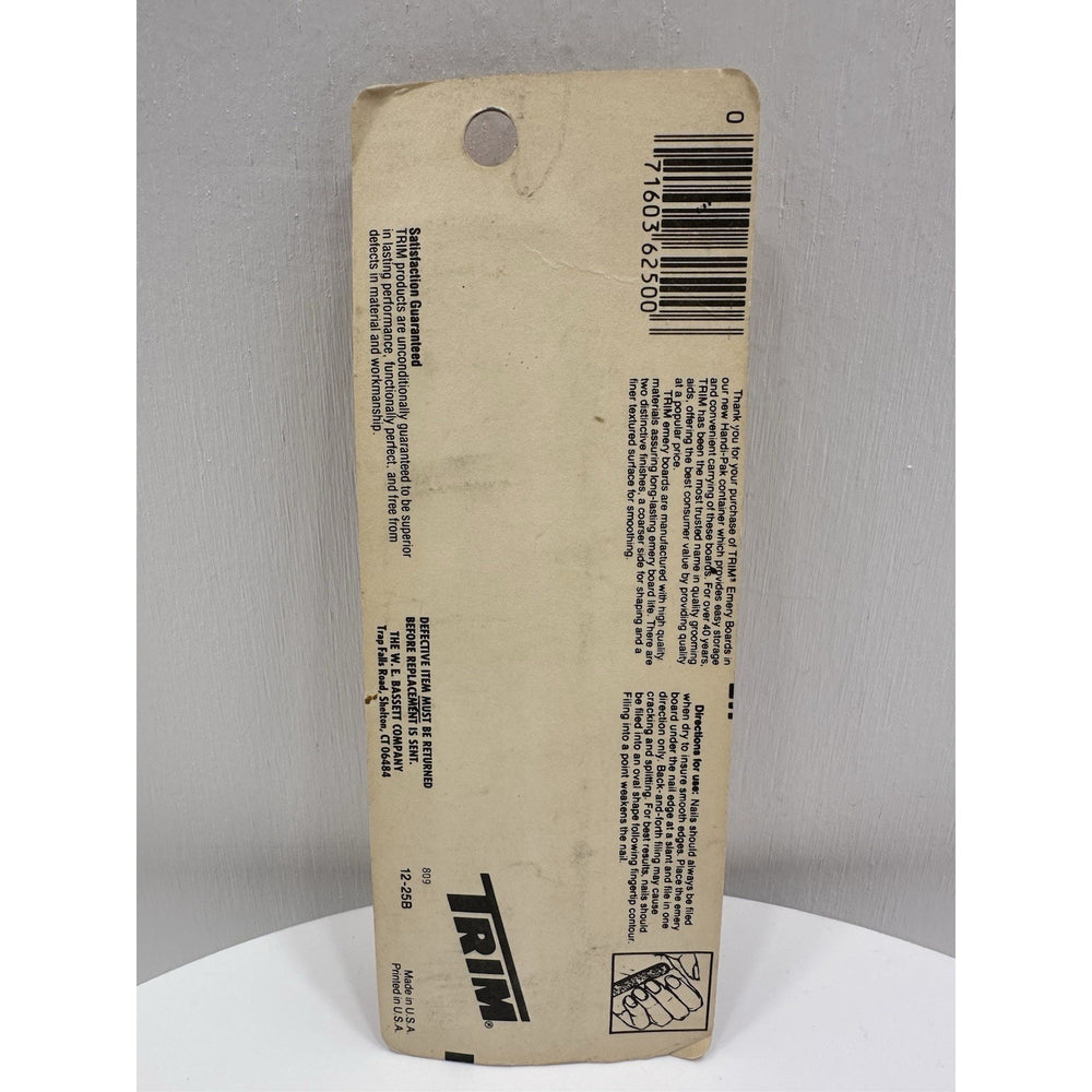 VINTAGE *NEW* 1980's Trim Emery Boards 12/25B Pack of 10 USA