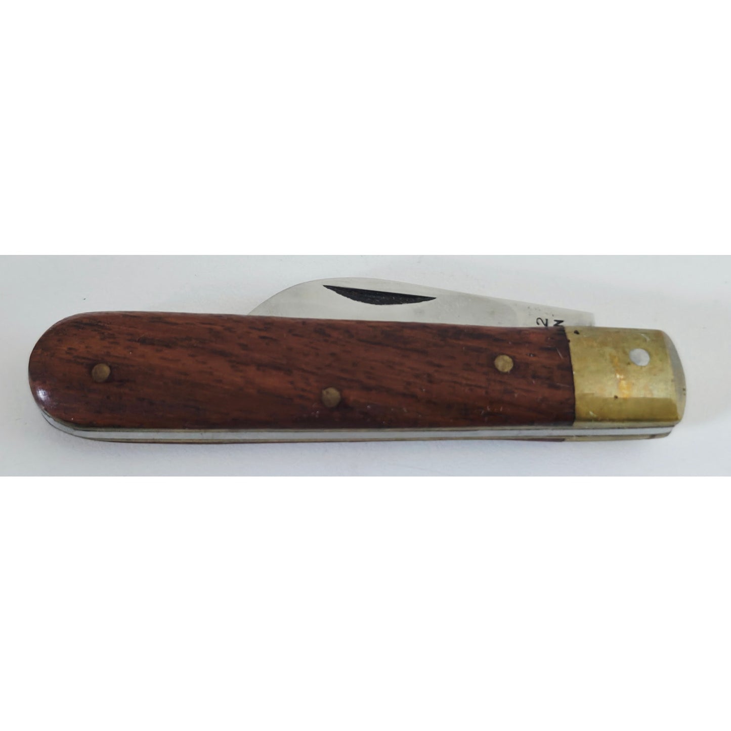 VINTAGE *NEW* 1960's Stainless Steel with Wooden Handle Pocket Knife Pakistan