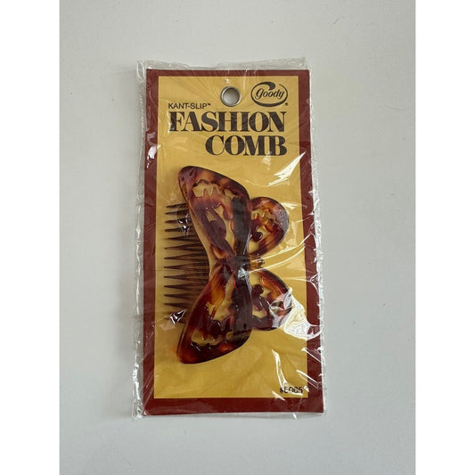 VINTAGE *NEW* 1970's Goody Butterfly Hair Comb Tortoise 4"