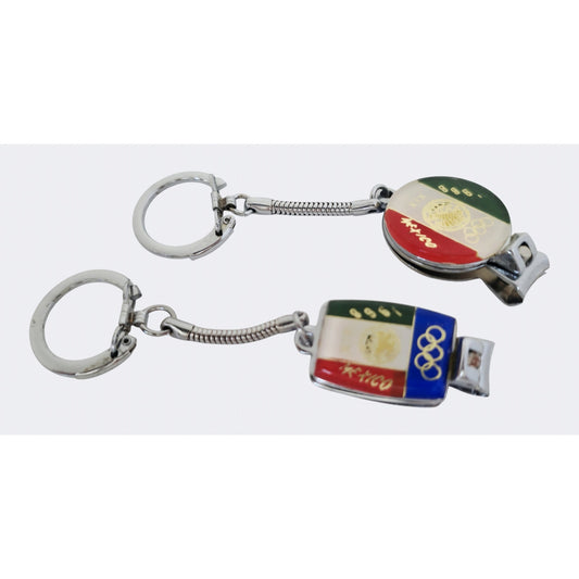 VINTAGE *NEW * 1968 Mexico Olympics Nail Clippers With Key Chain Set of 2
