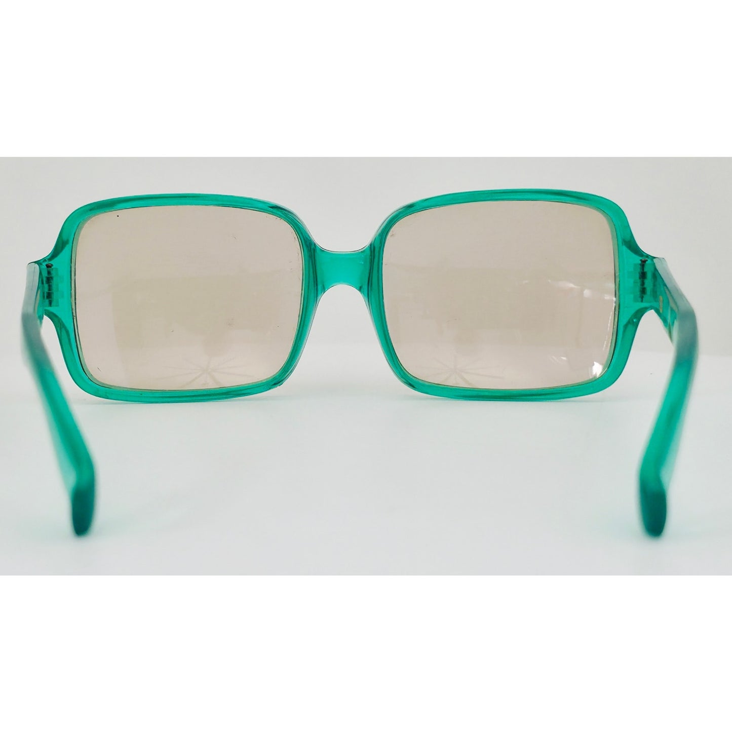 VINTAGE *NEW* 1970's Glam Unisex Green Frame with LIght Gray Lens Sunglasses Made in Italy