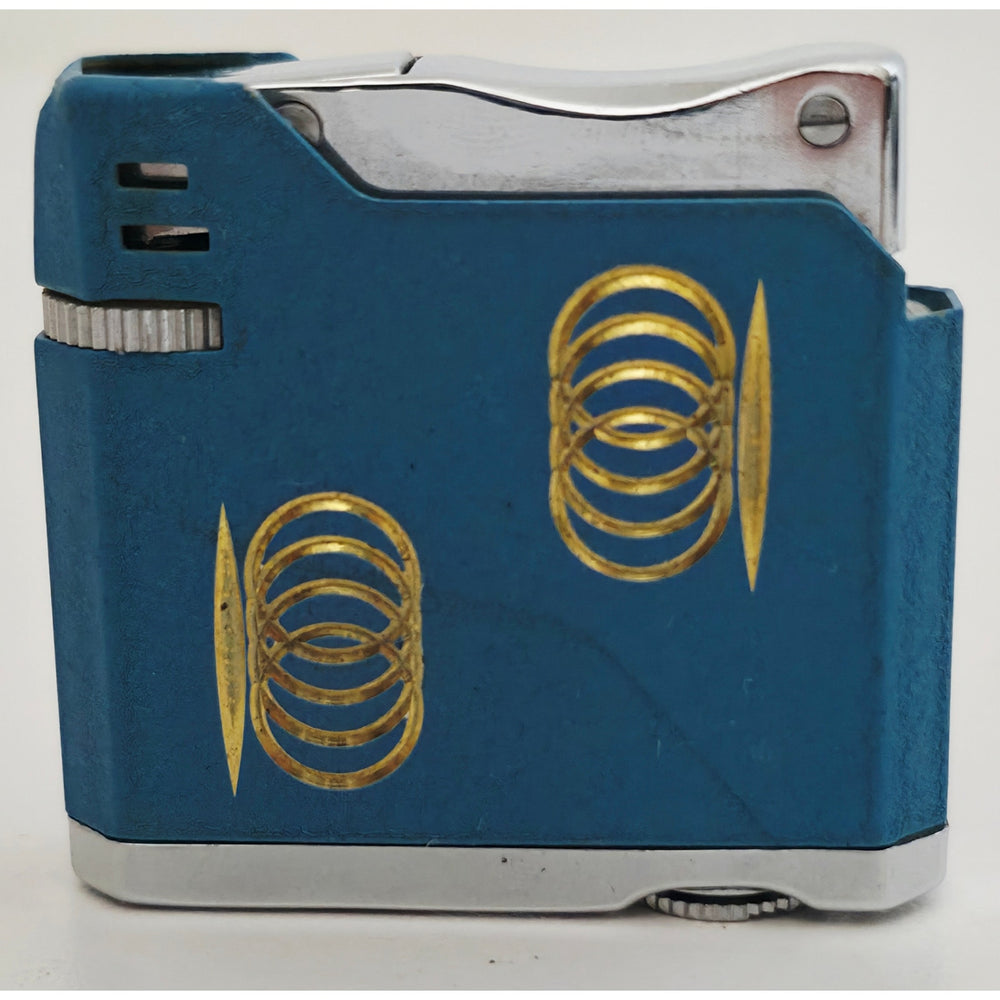 VINTAGE *NEW* 1950's Minuet Blue & Gold Lighter Made in Japan
