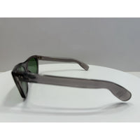VINTAGE *NEW* 1970's Glam Unisex Sunglasses Gray Square Frame/Green Lens ITALY