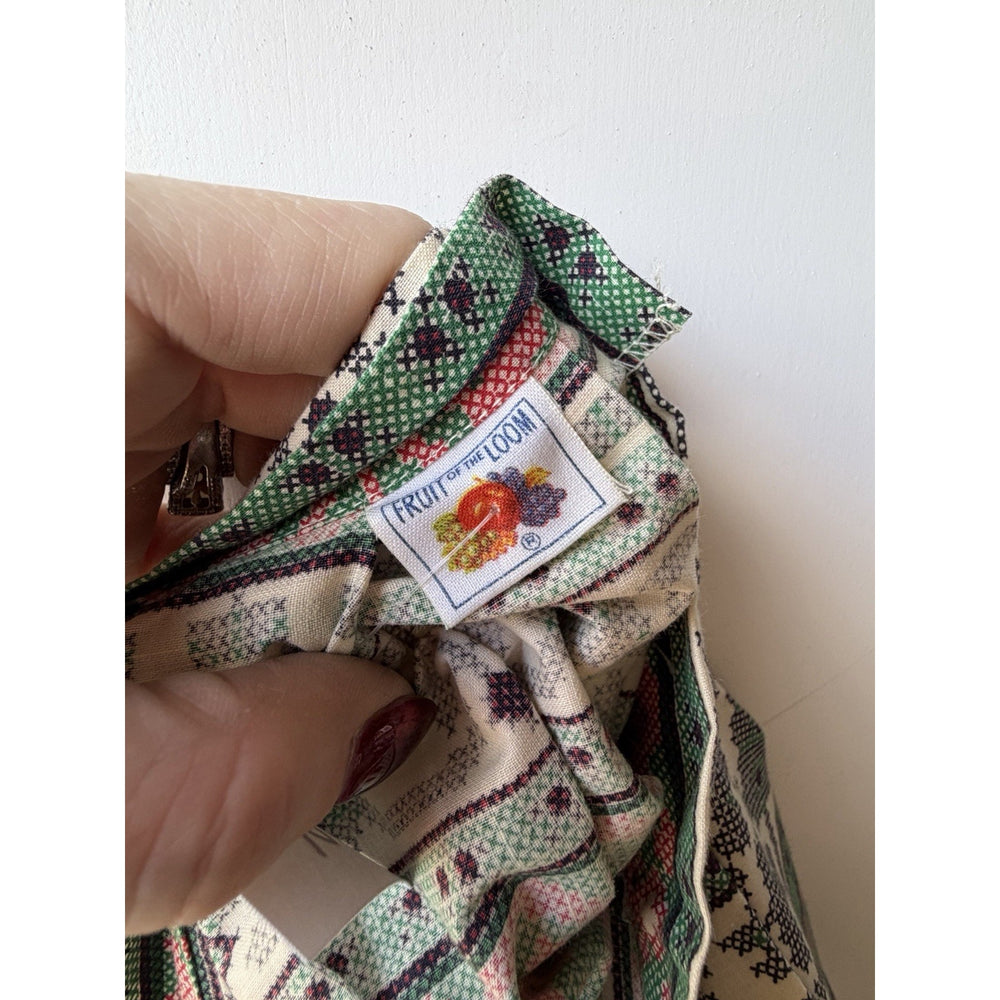 VINTAGE *NEW* 1960's Fruit of the Loom Patterned Pleated Mid Skirt Size 26