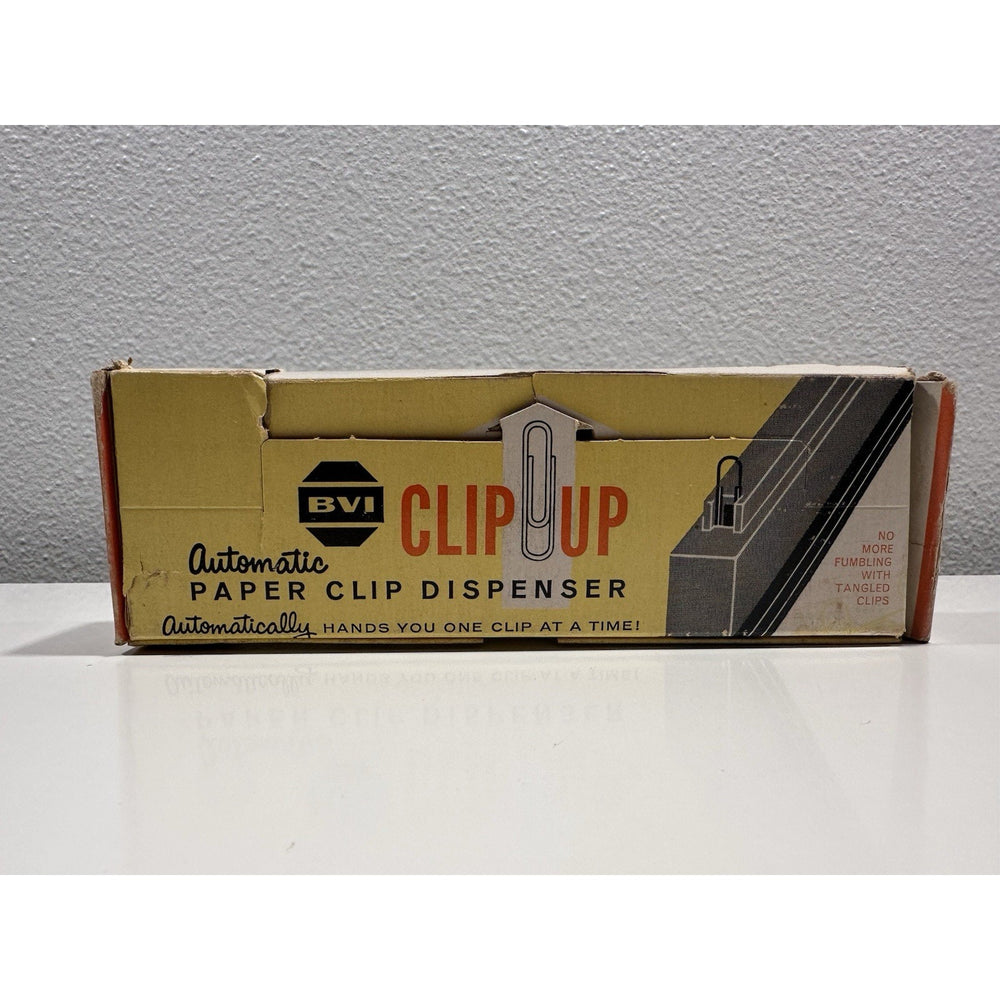 VINTAGE *NEW* 1970's BVI Automatic Paper Clip Dispenser w/Clips USA | Movie