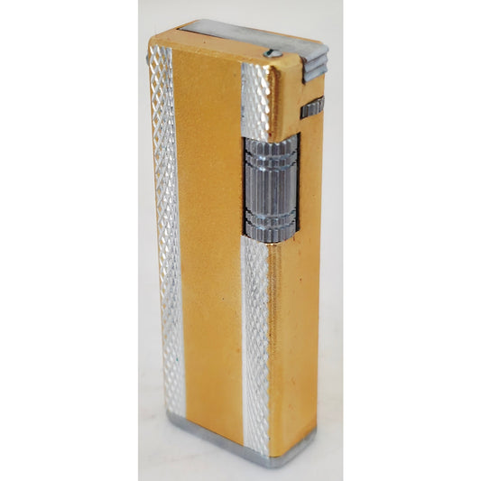 VINTAGE *NEW* 1950's Kron Imperial Yellow and Silver Lighter Japan