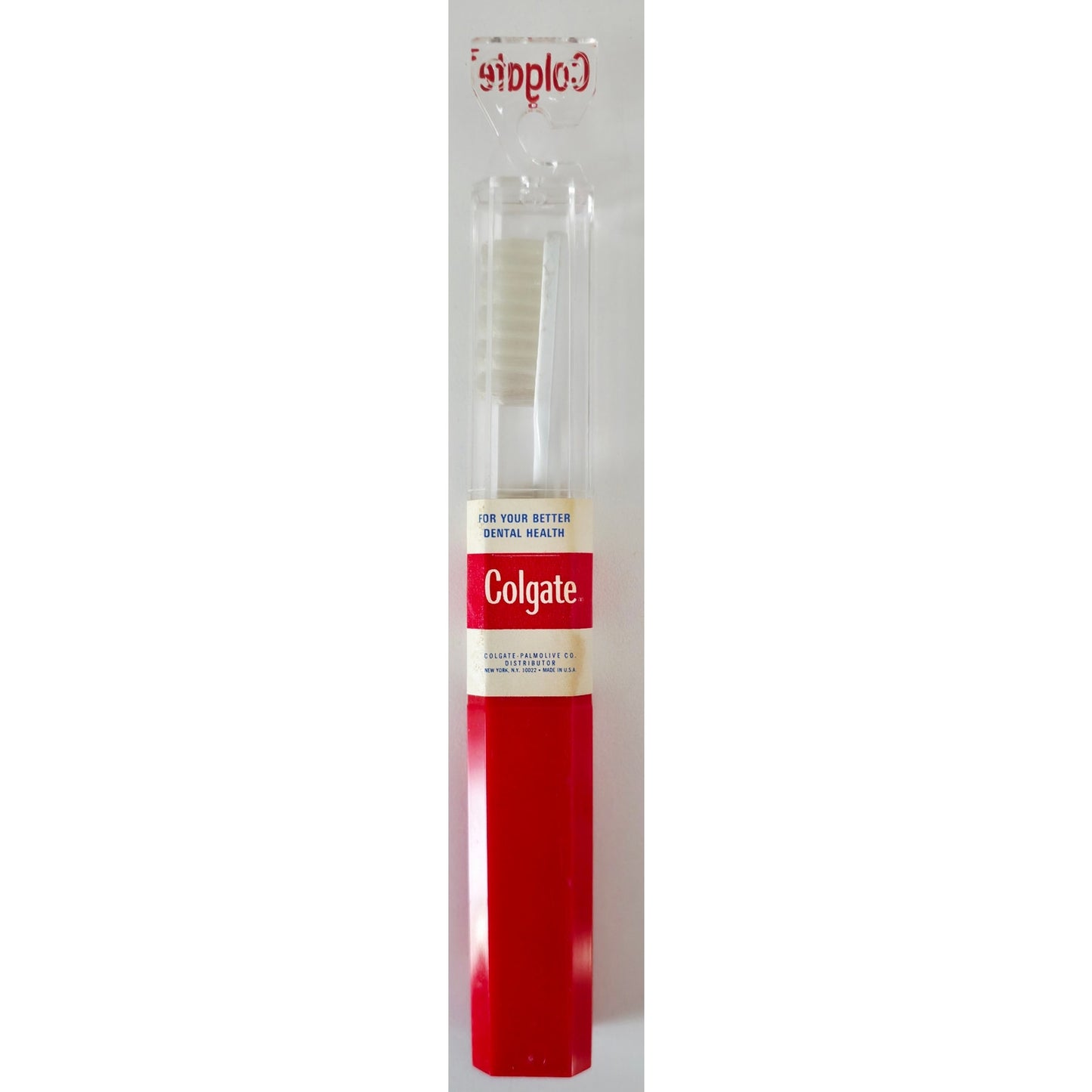 VINTAGE *NEW* 1960's Colgate Medium Bristle Toothbrush - White