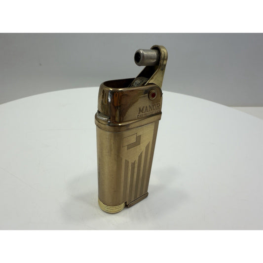 VINTAGE *NEW* 1950's Manor Gold Textured Butane Lighter