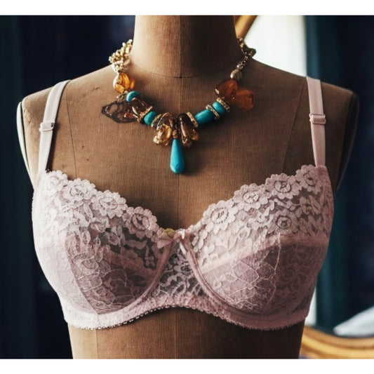 VINTAGE *NEW* 1960's Empire Foundation Women's Pink Lace Push-Up Bra Size 32B