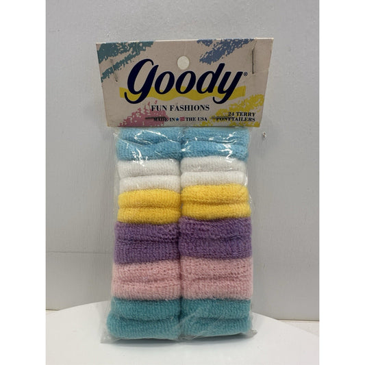 VINTAGE *NEW* 1989 Goody 24 Terry Ponytail Holders