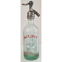 VINTAGE *PRISTINE* 1950's Art Thang Buenos Aires Seltzer Glass Bottle Argentina