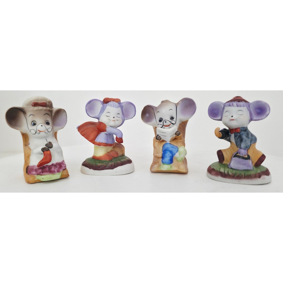 VINTAGE *NEW* 1960's Homco Miniature Ceramic Figurine Collection Set of 4 Korea