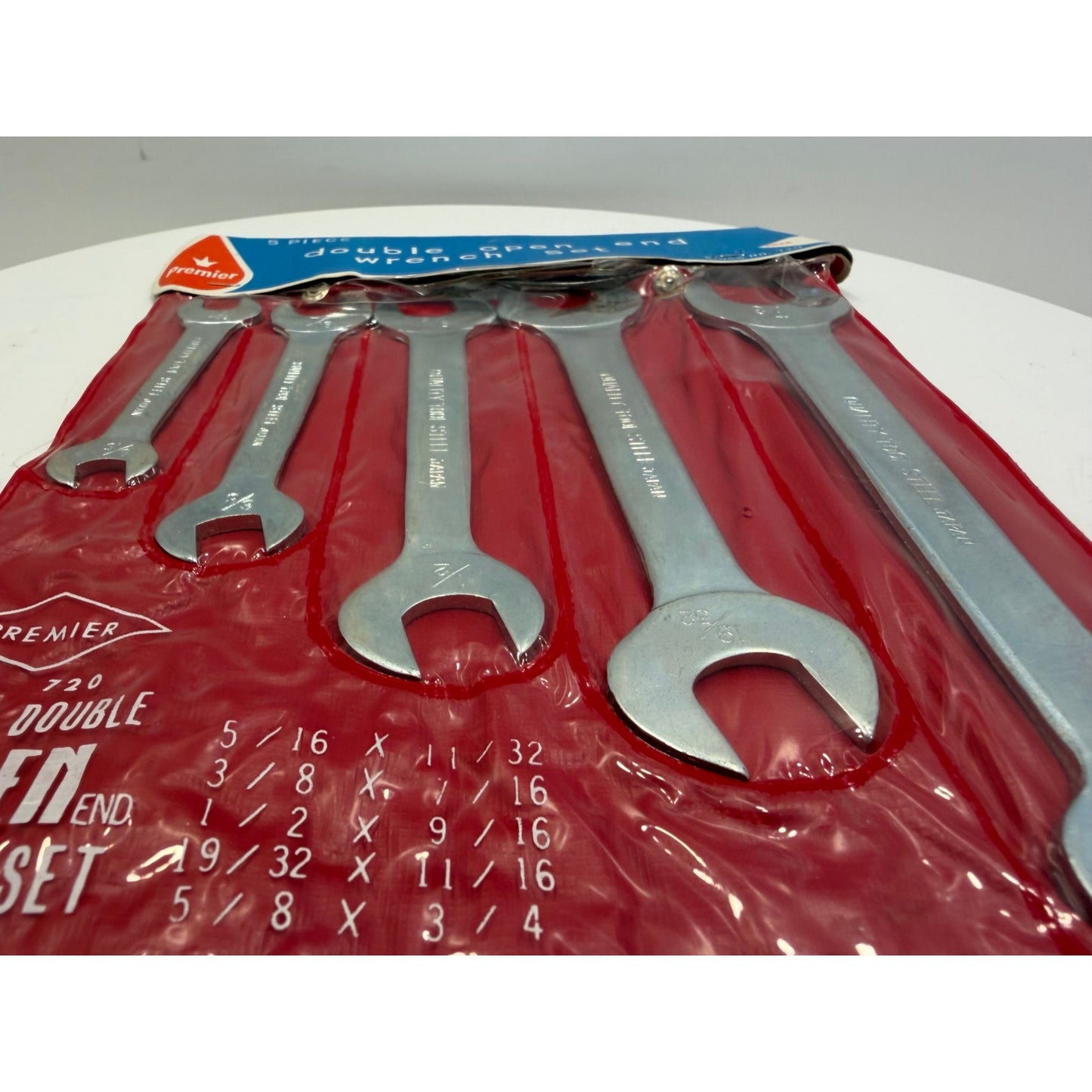 VINTAGE *NEW* 1960's Premier 5-piece Double Open Thin Wrench Set