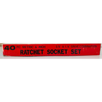 VINTAGE *NEW* 1970's 40 Piece Metric and Inch Rachet Socket Set Triple Chrome