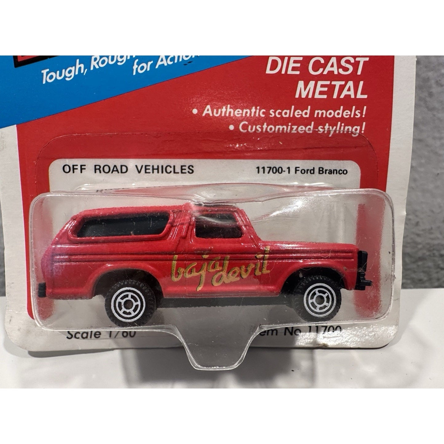 VINTAGE *NEW* Kidco Tough Wheels 11700-1 Red Ford Bronco 1:60 Die Cast