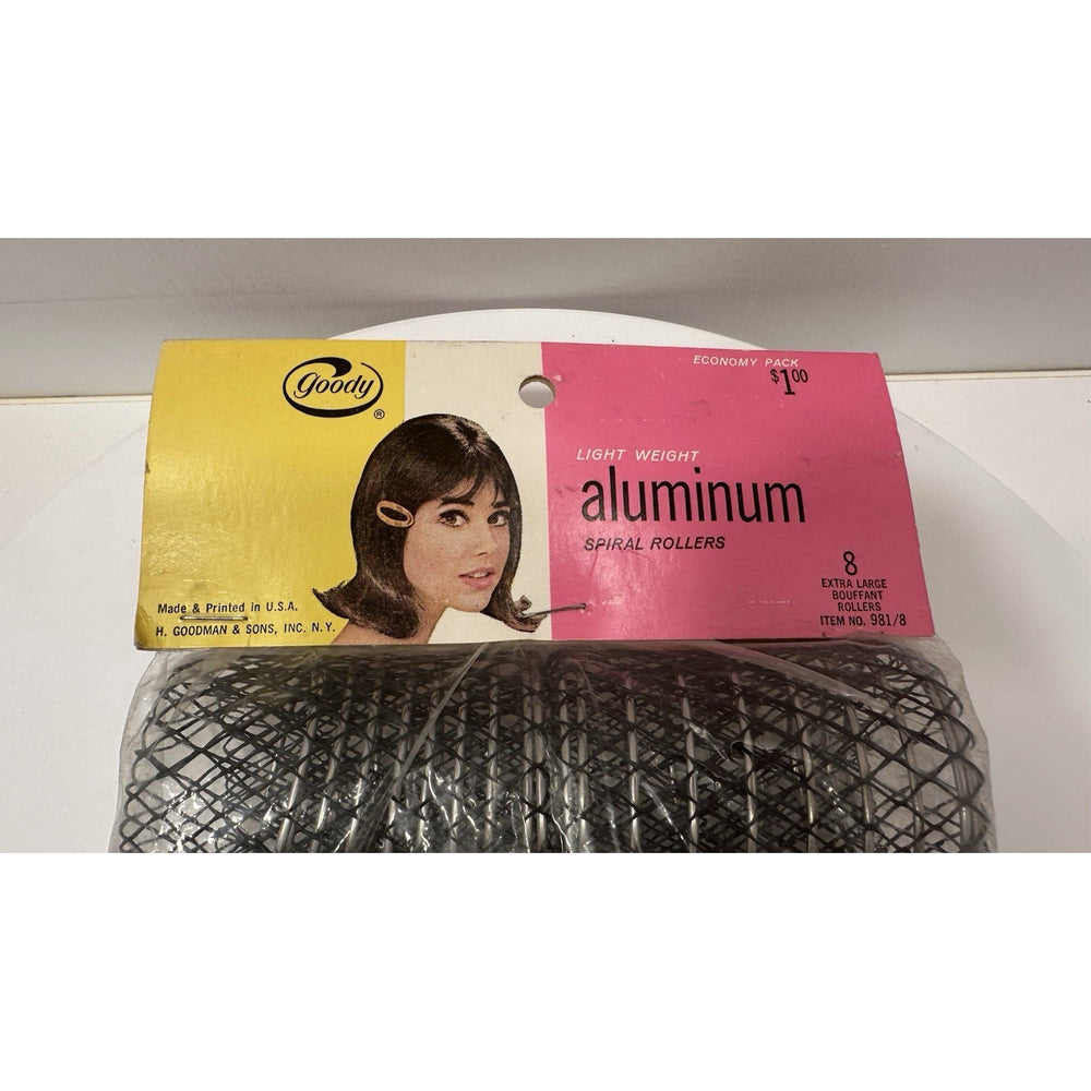 VINTAGE *NEW* 1970's Goody XL Aluminum Spiral Rollers Pack of 8