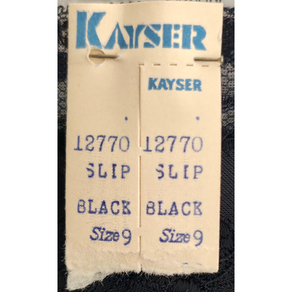 VINTAGE *NEW* 1960's Kayser Women's Black with Lace Slip Dress Size S