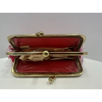 VINTAGE *NEW* 1970's Hand-Beaded 3-Section Change Purse in Pink/Red
