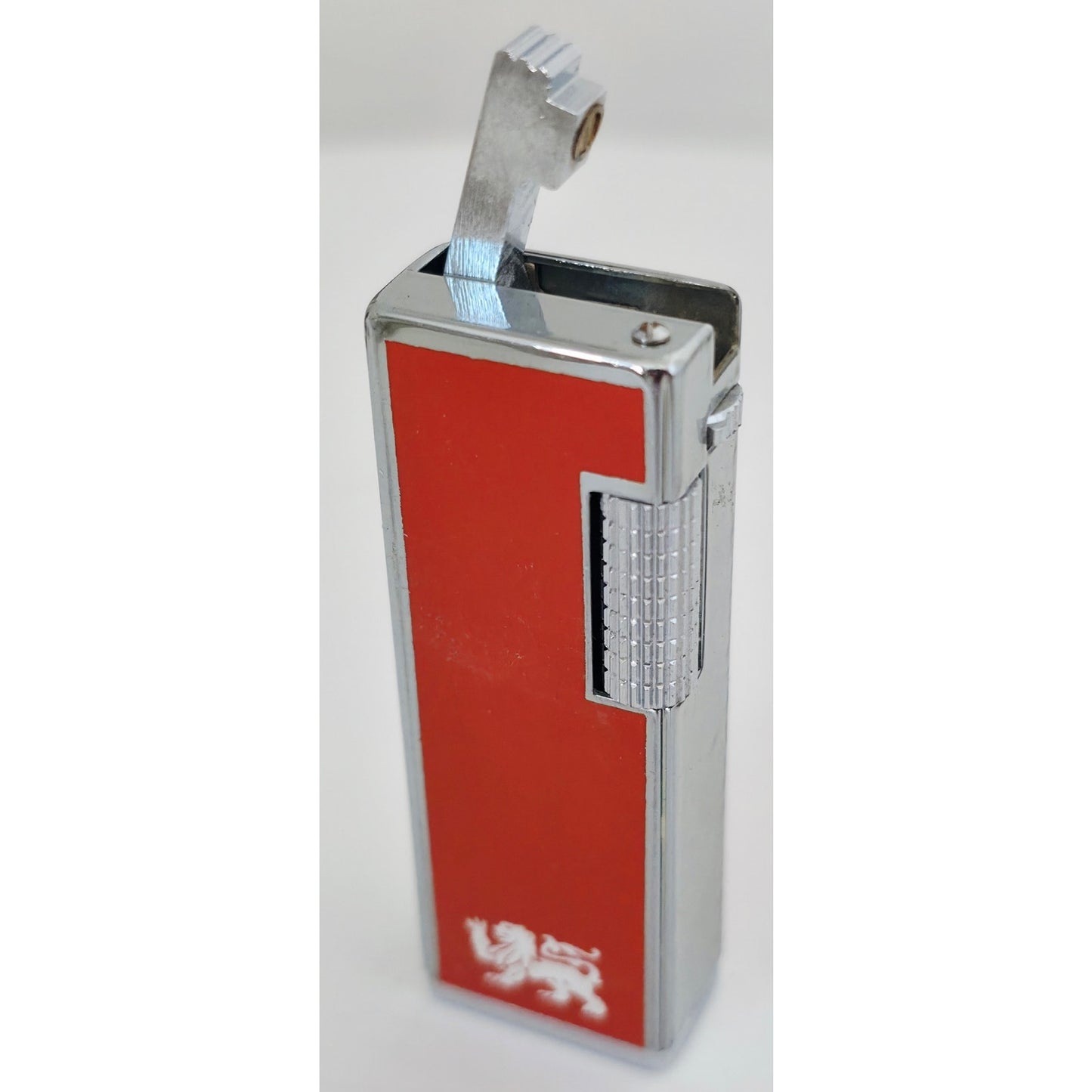 VINTAGE *NEW* 1960's Supreme Red Gas Lighter with Dragon in Original Box USA