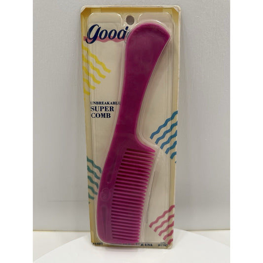 VINTAGE *NEW* 1989 Goody Unbreakable Super Comb Pink #448/2 USA