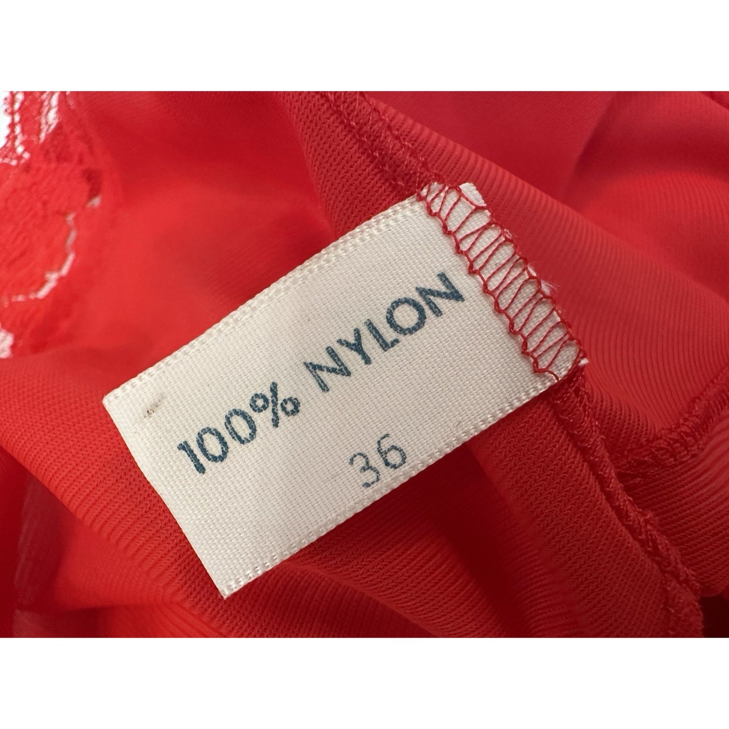 VINTAGE *NEW* 1960's Kayser Slip Real Red Size 36 100% Nylon w/ Lace Trim