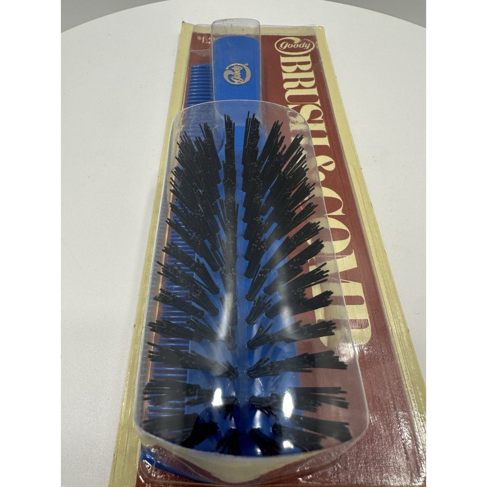 VINTAGE *NEW* 1975 Goody #9104 Brush & Comb Nylon Bristle Matching Set - Blue