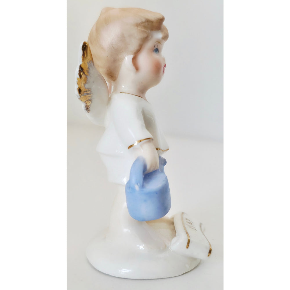 VINTAGE *NEW* 1960's May Girl Birthday Angel Figurine Porcelain Made in Japan