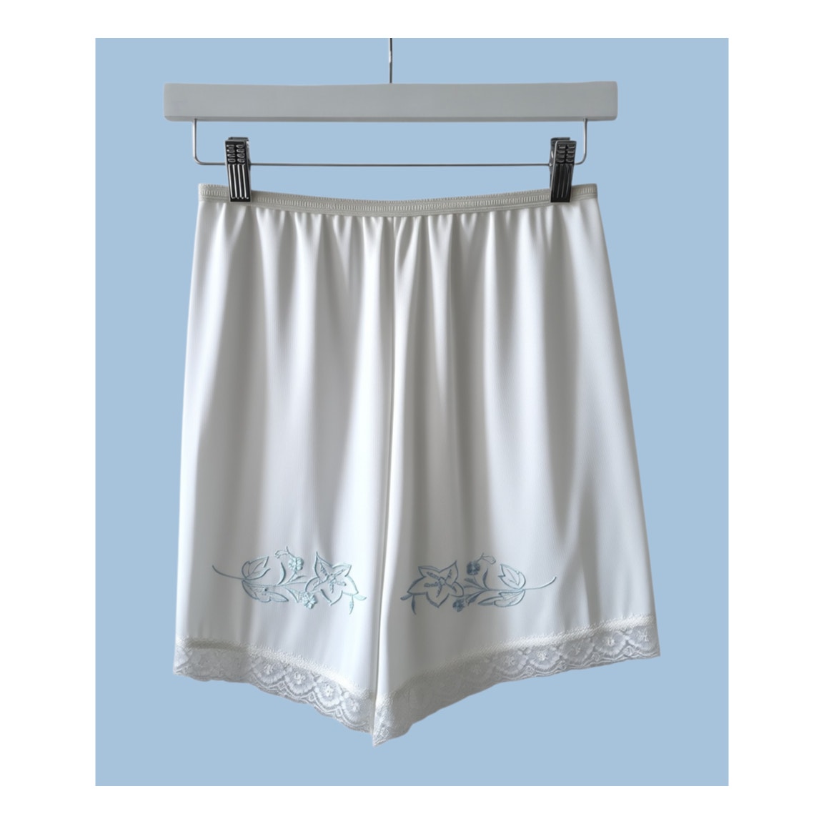 VINTAGE *NEW* 1960's Plymouth Women's White w/Blue Flowers Bloomers Panties Sz S