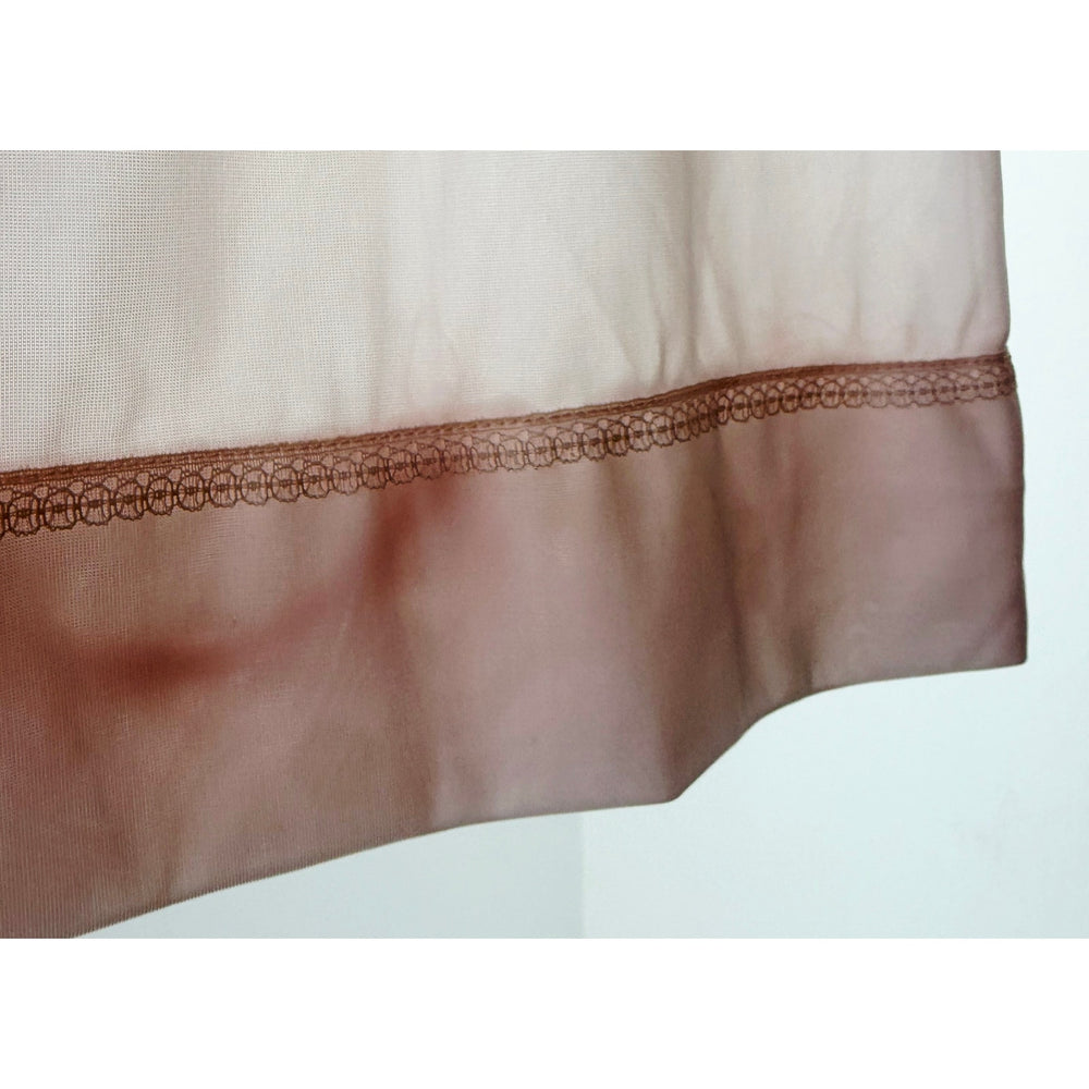 VINTAGE *NEW* 1960's Women's Light Pink with Embroidered Piping Slip Skirt Sz L