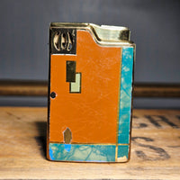 VINTAGE 1950's Ron Imperial Orange/Turquoise Musical Lighter