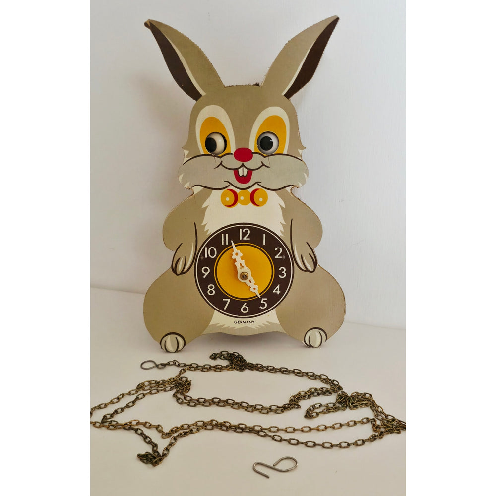 VINTAGE *NEW* 1960's Rabbit Wall Clock Germany