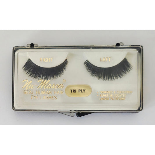 VINTAGE *NEW* 1960'S Nu-Masca 100% Human Hair Pre Trimmed & Feathered Eye Lashes