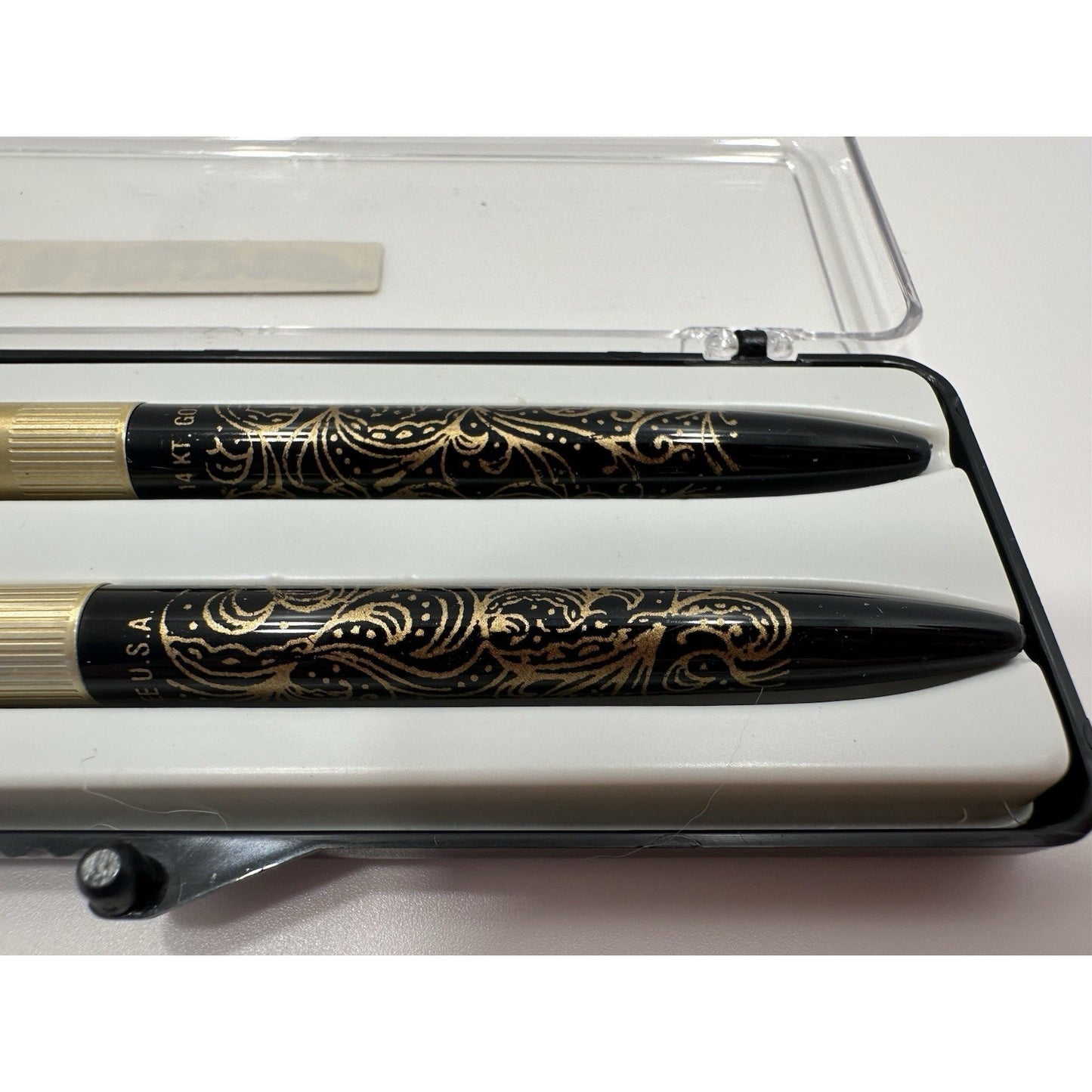 VINTAGE *NEW* 1960's Set of 14K Gold Filigree Perfumed Pens USA